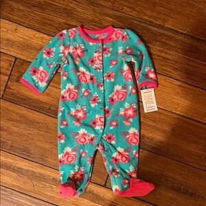 Carter's Floral Footie - Teal and Pink